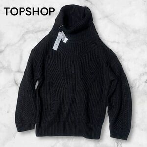 NWT TOPSHOP Black Turtleneck Thick Ribbed Acrylic Sweater Size XS 0-2